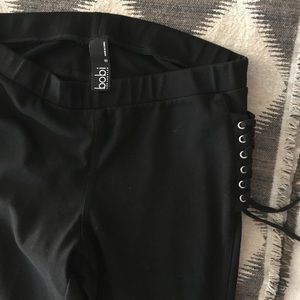 Black leggings with laces